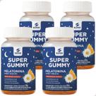 Kit 4 Melatonina 240 Gomas Super Gummy Sleep Sabor Laranja e Camomila Nutrition Vitamina Suplemento