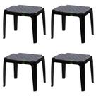 Kit 4 Mesa Quadrada Retangular Plástica Bistrô Compacta 47x46x55cm New Plastic Multiuso Área Lazer Pequena