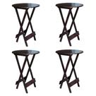 Kit 4 Mesas de Madeira Bistrô Dobravel Ideal para Bar e Restaurante Imbuia