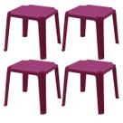 Kit 4 Mesas Plásticas de Atividades Infantil Rosa Tramontina Adoleta 49x42cm Brinquedoteca Escola