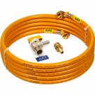 Kit 4 Metros 16mm Tubo PEX GÁS Multicamadas Amarelo + Registro BM