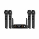 Kit 4 Microfone Sem Fio Profissional Uhf Led Com Receptor Ec