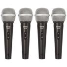 Kit 4 Microfones Profissionais Dinâmico SV 100 - SHURE