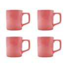 Kit 4 Mini Canecas Chá Rosa 80mL Xícara Café Expresso