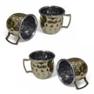 Kit 4 Mini Canecas Moscow Mule Martelada Shot Premium 60ml