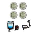 Kit 4 Mini Led Smd 12 Abs Rgb Rosca 1/2 + Comando Standard Para Piscina Jardim