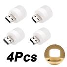 Kit 4 Mini Luz Led Usb Luminária Abajur Lâmpada Notebook Cor Quente