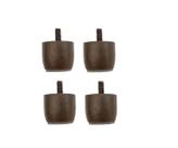 Kit 4 Mini Pés Marrom 3 cm De Altura P/ Cama Box Baú Queen King