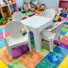 Kit 4 Mini Poltronas Cadeiras Diamond Plástica 1 Mesa Infantil Resistente de Plástico para Criança Kit 4 Mini Poltronas Cadeiras Diamond Plástica 1 Mesa Infantil Resistente de Plástico para Criança