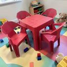 Kit 4 Mini Poltronas Cadeiras Diamond Plástica 1 Mesa Infantil Resistente de Plástico para Criança Kit 4 Mini Poltronas Cadeiras Diamond Plástica 1 Mesa Infantil Resistente de Plástico para Criança