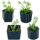 Kit 4 Mini Vasinhos Com Planta Artificiais Decoração De Casas Escritórios
