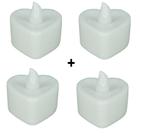 Kit 4 mini velas artificial modelo coração