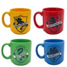 Kit 4 Mini Xícaras Canecas Harry Potter 100mL Original Zona Criativa - Hogwarts Sonserina Grifinoria Corvinal Lufa