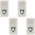 Kit 4 Módulo Tomada Rj11 4 Fios Branco Pial plus+ 615010BC