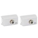 Kit 4 Módulos Tomada Antena TV Ilumi i9 Branco Embutir Parede Residencial Conexão Coaxial Qualidade