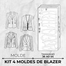 Kit 4 moldes de Blazer tamanho 36 ao 54 by Wania Machado Kit 4 moldes de Blazer tamanho 36 ao 54 by Wania Machado