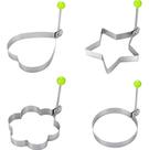 Kit 4 Moldes Omelete Ovo Tapioca Divertido Aço Inox Premium