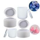 Kit 4 Moldes Pote Liso Riscado Grande Pequeno Resina Gesso