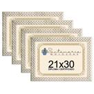 Kit 4 Molduras Diploma A4 21x30 3cm Relevo Bege
