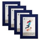 Kit 4 Molduras Porta Retrato 10X15 Azul