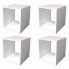 Kit 4 Nicho Manequim Base Expositor Vitrine 30x30x30cm MDF Branco