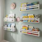 Kit 4 Ninchos De Quarto Infantil Pratileira Estante Organizadora De Livros Criança 40cm