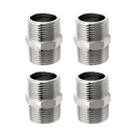 Kit 4 Niple Metal Cromado 1/2 x 1/2 Rosca Macho Dupla