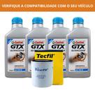 Kit 4 Óleos 15w40 Carro Castrol GTX Ultraclean - 4 Litros + Filtro
