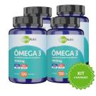 Kit 4 Ômega 3 QualyNutri 1000mg Suplemento de Óleo de Peixe Rico em EPA e DHA Combo 480 Cápsulas Softgel Máxima Economia e Suporte Nutricional