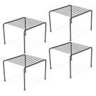 Kit 4 Organizador de Armário 22cm Aramado Cor Preto ou Branco Prateleira Suporte Aço Pratos Gaveta