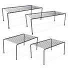 Kit 4 Organizador de Armário 32cm 42cm Cor Preto ou Branco Aramado Prateleira Suporte Aço Pratos