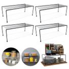 Kit 4 Organizador de Armário 42cm Aramado Cor Preto ou Branco Prateleira Suporte Aço Sapateira