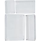 Kit 4 Organizador De Gaveta Acrilico Modular Ideal Para Cozinha Mesa Escritorio Maquiagem
