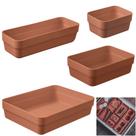 Kit 4 Organizador De Gavetas Plástico Cozinha Quarto Multiuso Objetos - KTE 001 Ou