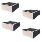 Kit 4 Organizador de Nylon 45x45x20 Preto Edredom Toalhas Kit 4 Organizador de Nylon 45x45x20 Preto Edredom Toalhas