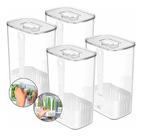 Kit 4 Organizador De Temperos Clear Fresh 2,3l Cozinha Geladeira