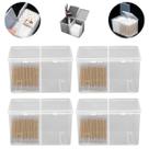 Kit 4 Organizador Duplo Plástico Porta Cotonete Transparente