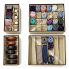 Kit 4 Organizador Elegante Prático Dobrável Para Gavetas Guarda Roupas Cor Sortida Amarela ou Cinza