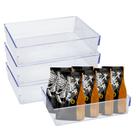 Kit 4 Organizador Geladeira Modular Grande Acrílico Transparente