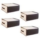 Kit 4 Organizador Guarda Roupa Multiuso Marfim Grande