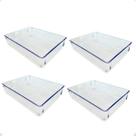 Kit 4 Organizador Modular G Empilhável 23x17x5,5 Transparente