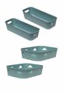 Kit 4 Organizador Multiuso Verde Gaveta Armário 2 Tamanhos Kit 4 Organizador Multiuso Verde Gaveta Armário 2 Tamanhos
