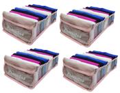 Kit 4 Organizadores de Camisetas Transp. e Rosa 543 VB Home