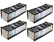 Kit 4 Organizadores de Gaveta Transparente e Preto 602 VB Home