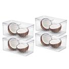 Kit 4 Organizadores De Geladeira 5L Com Tampa Escorredor Legumes Frutas Verduras