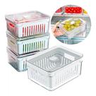 Kit 4 Organizadores de Geladeira Com Cesto 2,2L Clear Fresh Ou