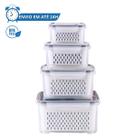 Kit 4 Organizadores de Geladeira Potes Herméticos Cesto Interno Escorredor Cozinha