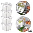 Kit 4 Organizadores Geladeira Clear Fresh 2,8l Cesto Tampa