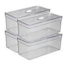 Kit 4 Organizadores Resistente Grande Porta Alimentos P/ Cozinha