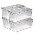 Kit 4 Organizadores Transparente Com 4 Telas Retangular Grande